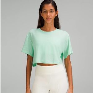 Lululemon all yours crop T-shirt wild mint color size 12 EUC